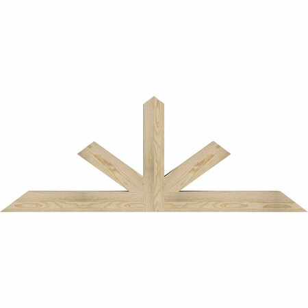 Ekena Millwork Saratoga Rough Sawn Timber Gable Bracket, Douglas Fir, 60"W x 22"H x 4"D x 4"F, 9/12 Pitch GBW060X22X0404SAR00RDF